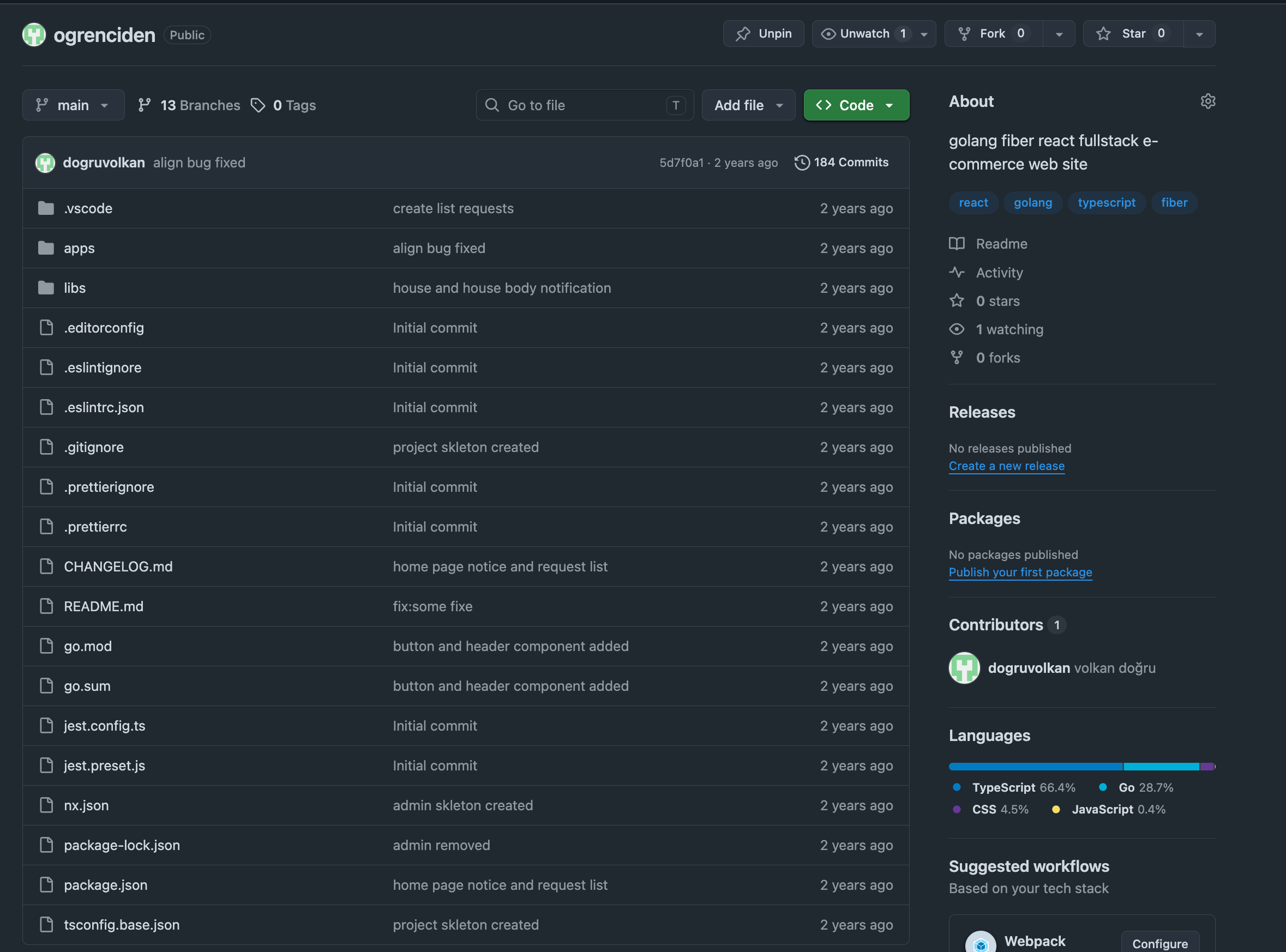 Öğrenciden project screenshot